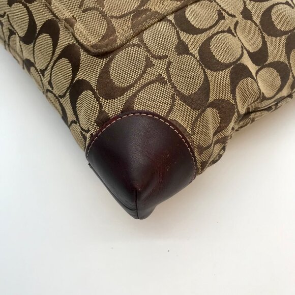 Coach Signature Canvas & Red Leather Trim Tote Bag 6082 - Picture 8 of 11